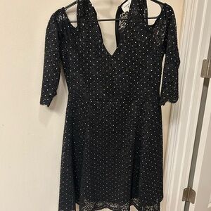 Everly Black Sparkle Lace Cocktail Dress Medium